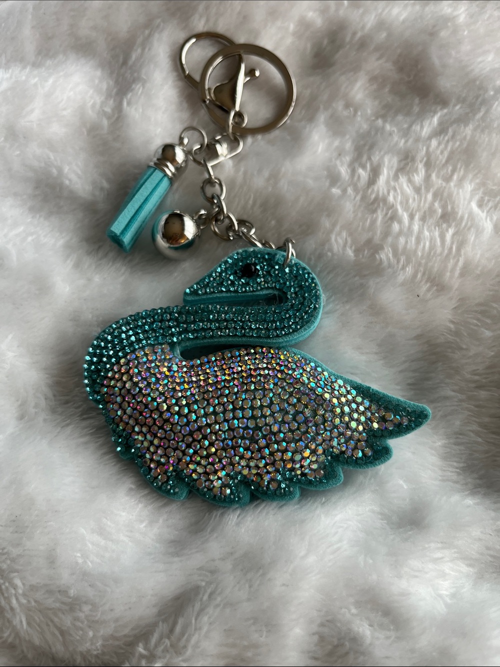Teal Swan Crystal Tassel Bag Charm or Keychain - Fashion Accessory